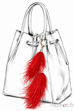 Ciondolo struzzo - 10 cm - rosso